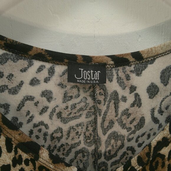 Jostar USA Classic Leopard Stretchy Long Sleeve Comfort Relaxed Fit Tunic SZ XL - Picture 2 of 4